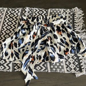 SHEIN leopard shorts with tie belt